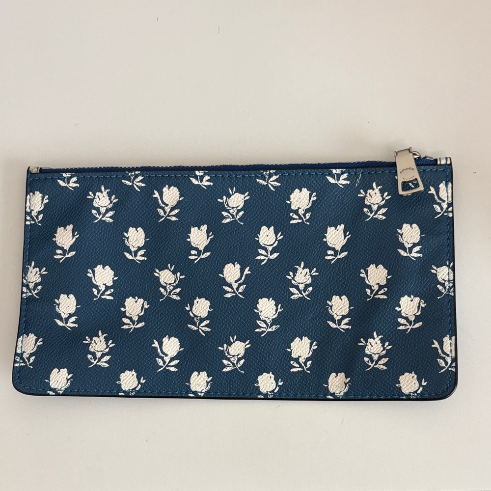 Coach Floral Blue and White pouch